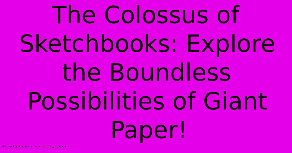 The Colossus Of Sketchbooks: Explore The Boundless Possibilities Of Giant Paper!