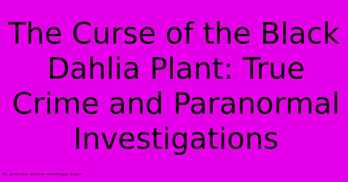 The Curse Of The Black Dahlia Plant: True Crime And Paranormal Investigations