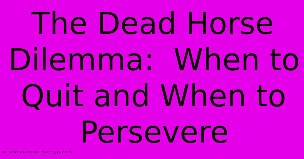 The Dead Horse Dilemma:  When To Quit And When To Persevere