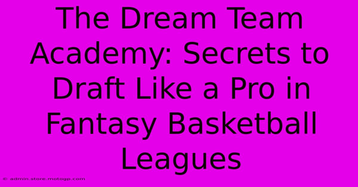 The Dream Team Academy: Secrets To Draft Like A Pro In Fantasy Basketball Leagues