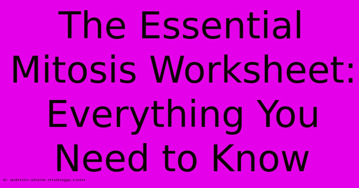 The Essential Mitosis Worksheet: Everything You Need To Know