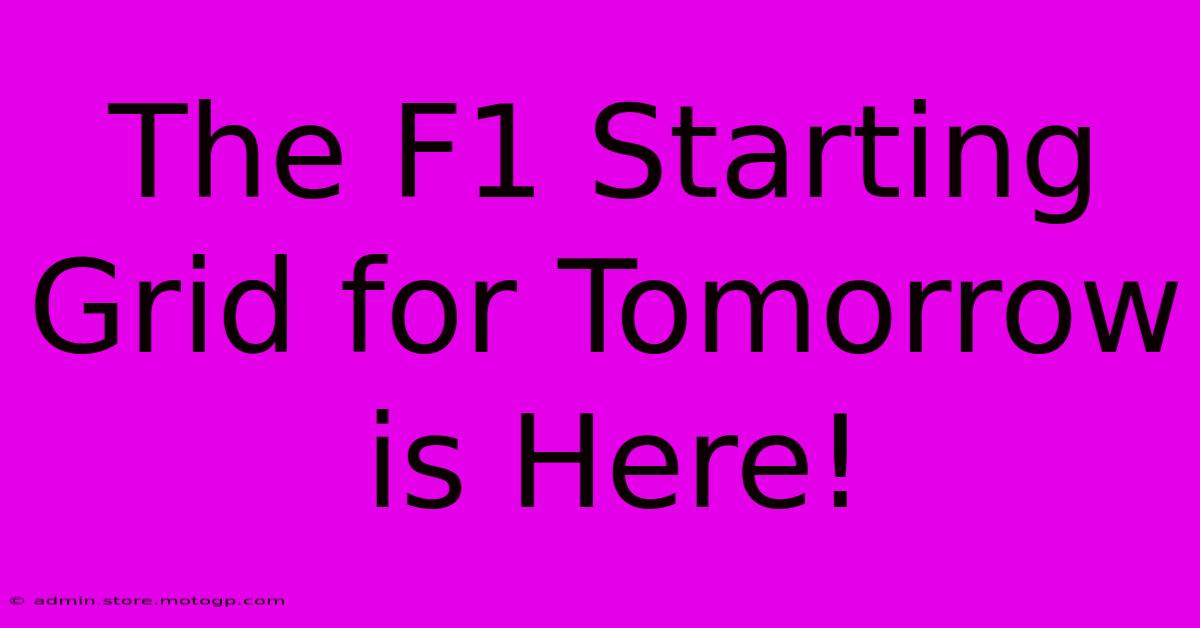 The F1 Starting Grid For Tomorrow Is Here!