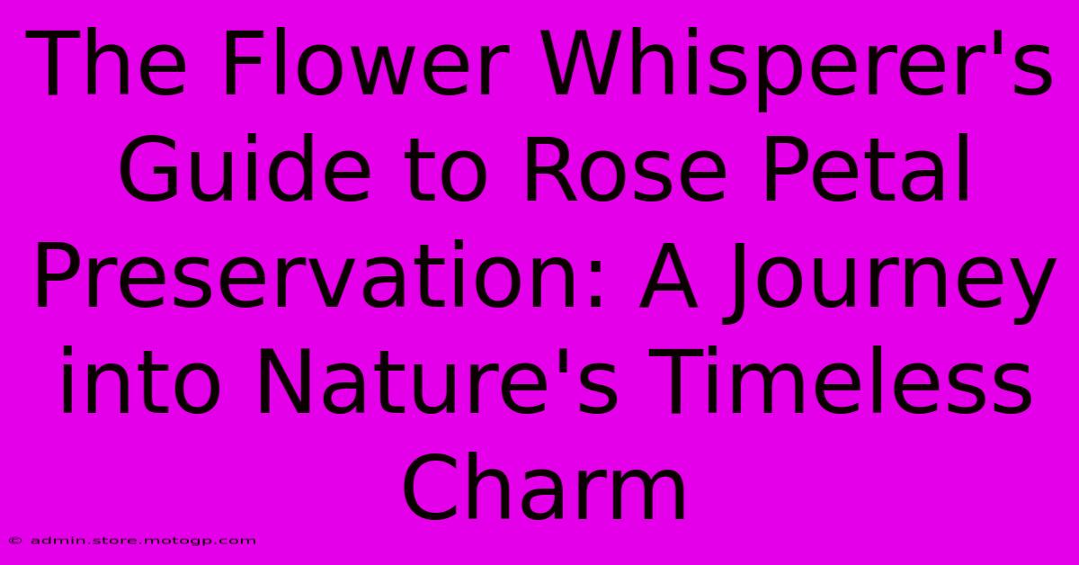 The Flower Whisperer's Guide To Rose Petal Preservation: A Journey Into Nature's Timeless Charm