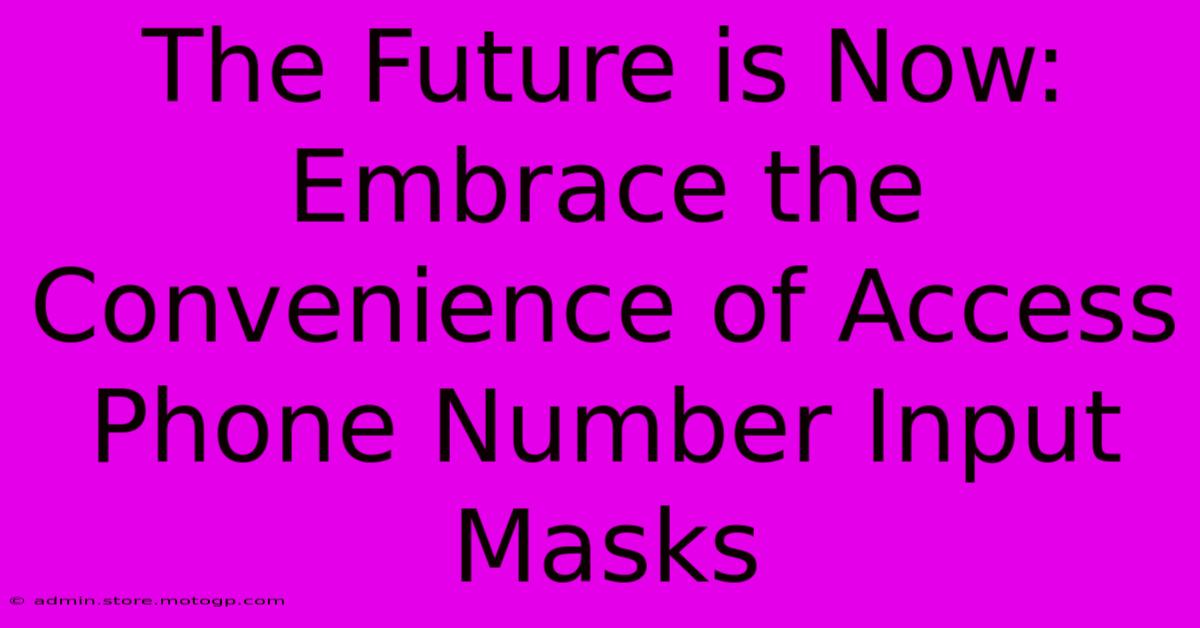 The Future Is Now: Embrace The Convenience Of Access Phone Number Input Masks