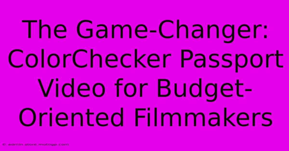 The Game-Changer: ColorChecker Passport Video For Budget-Oriented Filmmakers