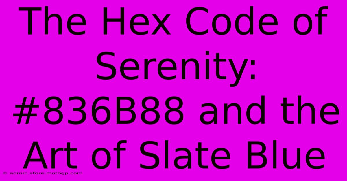 The Hex Code Of Serenity: #836B88 And The Art Of Slate Blue