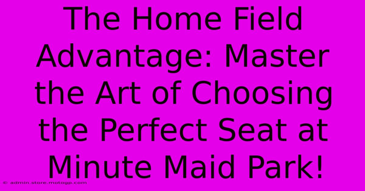 The Home Field Advantage: Master The Art Of Choosing The Perfect Seat At Minute Maid Park!