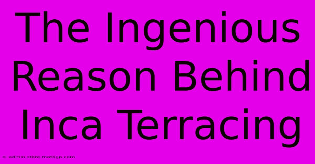 The Ingenious Reason Behind Inca Terracing