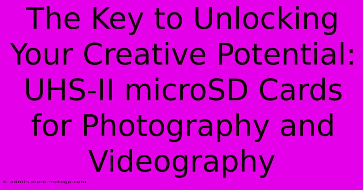 The Key To Unlocking Your Creative Potential: UHS-II MicroSD Cards For Photography And Videography