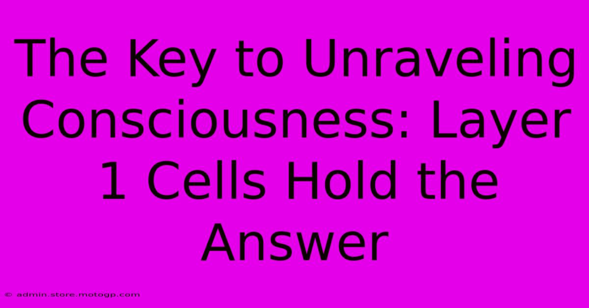 The Key To Unraveling Consciousness: Layer 1 Cells Hold The Answer