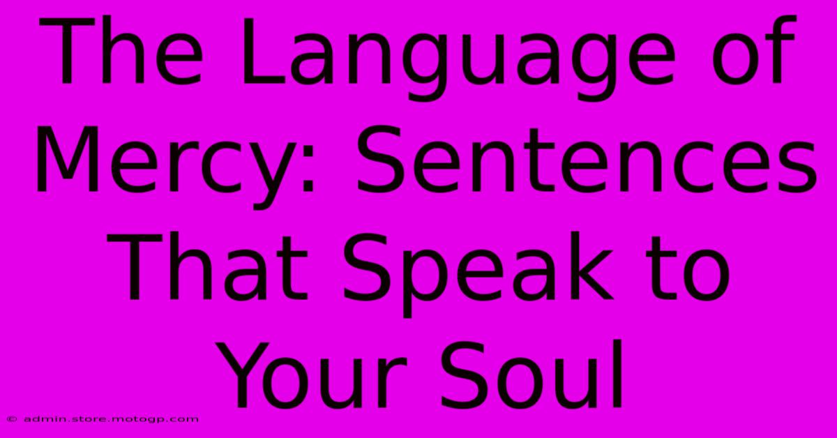 The Language Of Mercy: Sentences That Speak To Your Soul