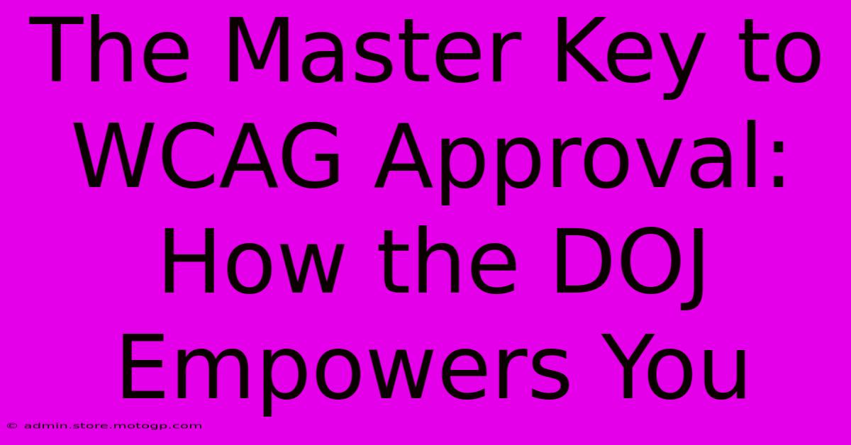 The Master Key To WCAG Approval: How The DOJ Empowers You