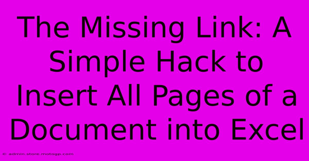 The Missing Link: A Simple Hack To Insert All Pages Of A Document Into Excel