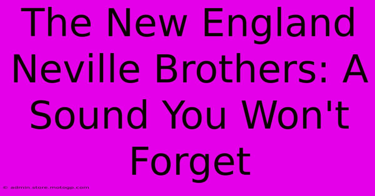 The New England Neville Brothers: A Sound You Won't Forget