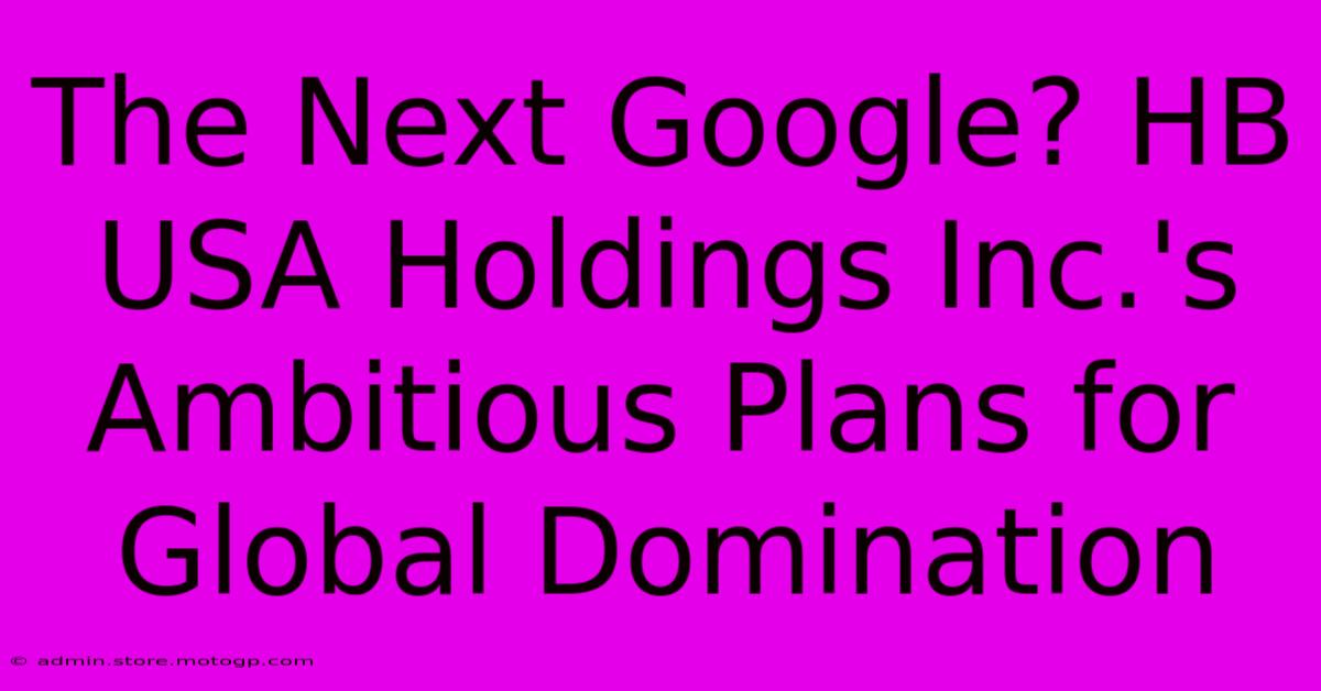 The Next Google? HB USA Holdings Inc.'s Ambitious Plans For Global Domination