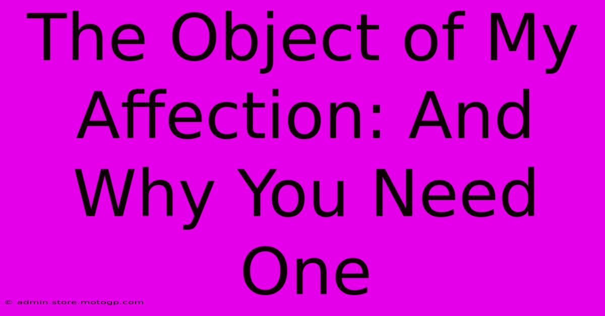 The Object Of My Affection: And Why You Need One