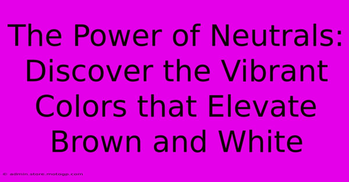 The Power Of Neutrals: Discover The Vibrant Colors That Elevate Brown And White