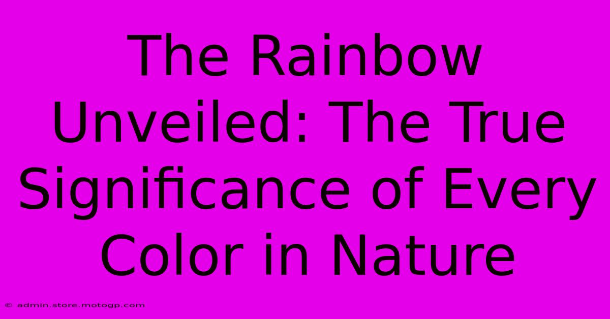 The Rainbow Unveiled: The True Significance Of Every Color In Nature