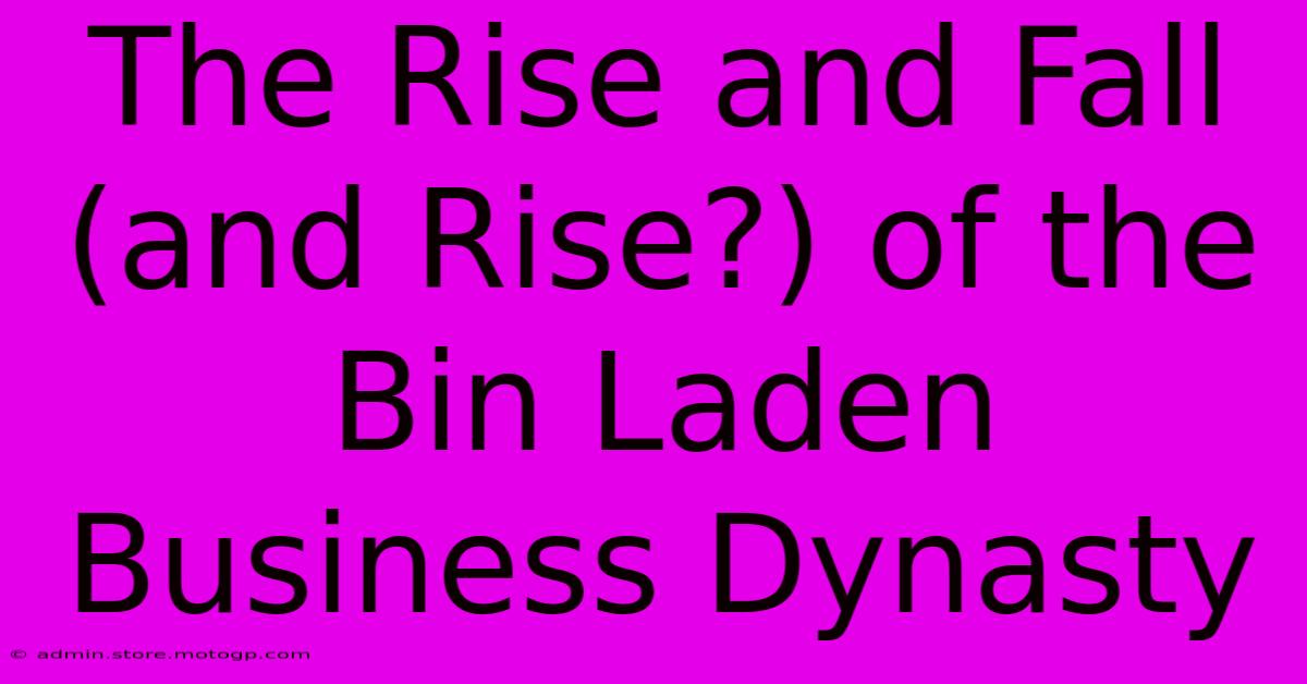 The Rise And Fall (and Rise?) Of The Bin Laden Business Dynasty