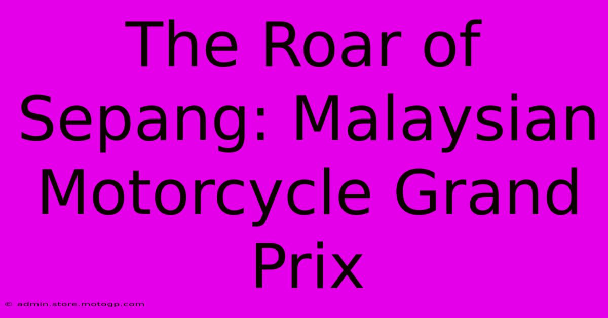 The Roar Of Sepang: Malaysian Motorcycle Grand Prix