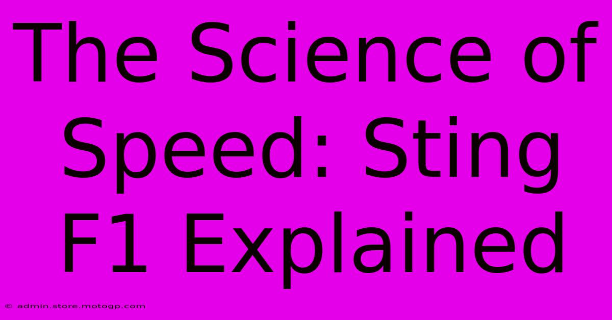 The Science Of Speed: Sting F1 Explained