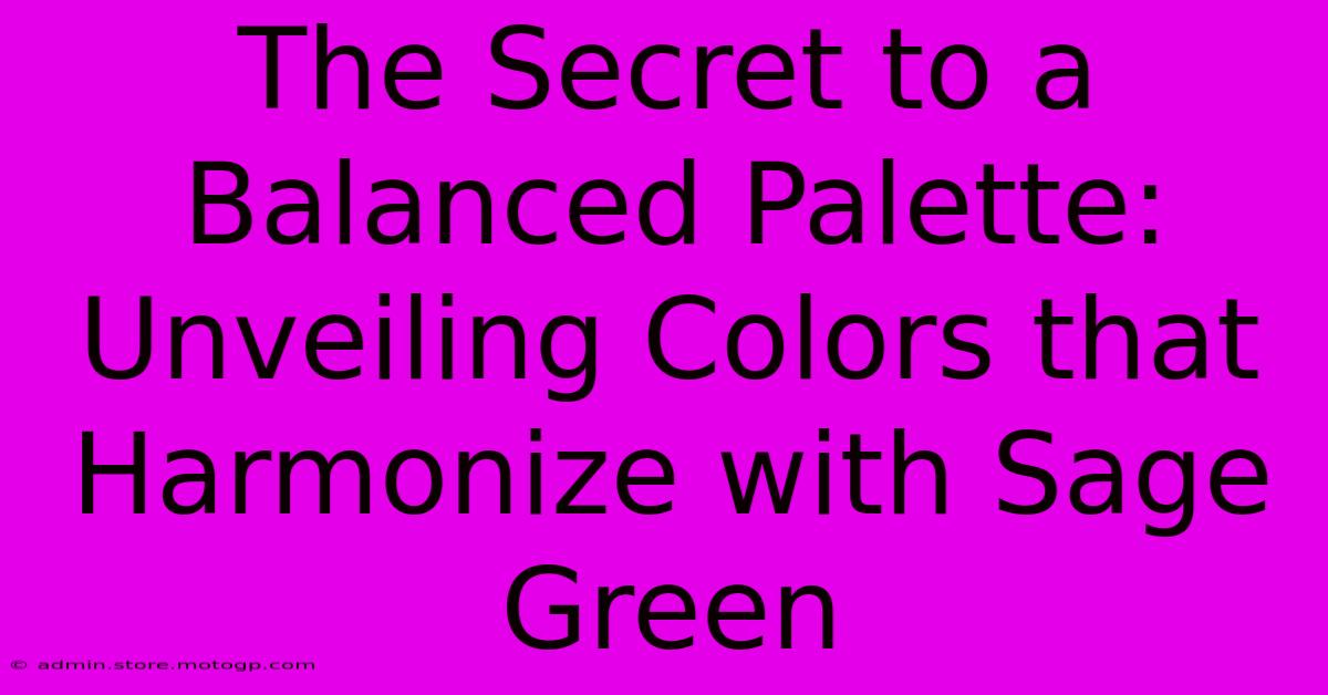 The Secret To A Balanced Palette: Unveiling Colors That Harmonize With Sage Green