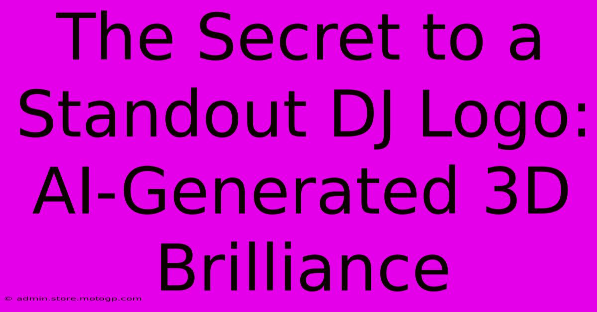 The Secret To A Standout DJ Logo: AI-Generated 3D Brilliance