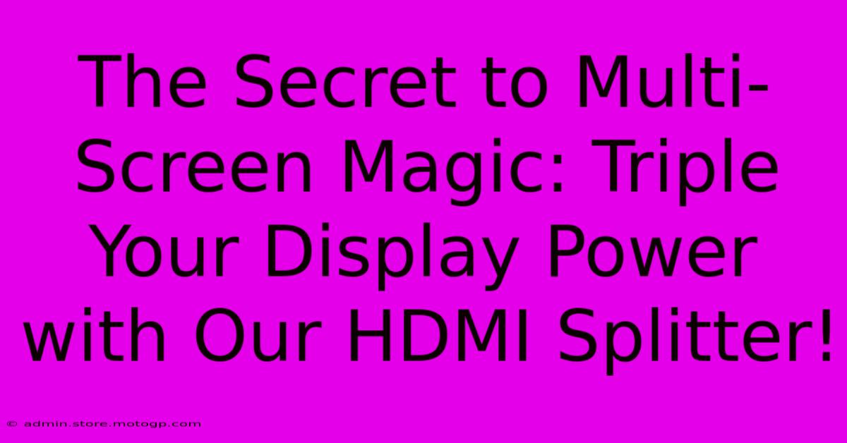 The Secret To Multi-Screen Magic: Triple Your Display Power With Our HDMI Splitter!