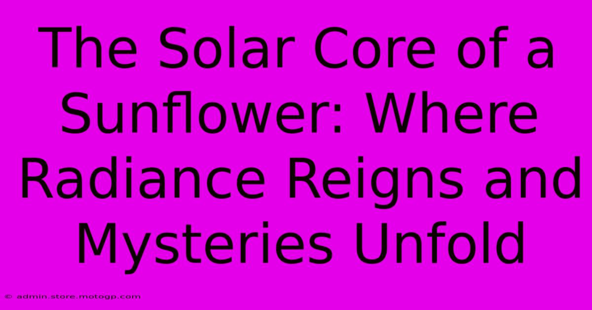 The Solar Core Of A Sunflower: Where Radiance Reigns And Mysteries Unfold