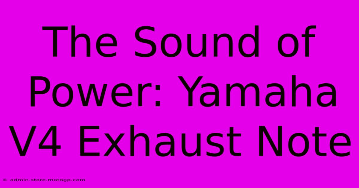 The Sound Of Power: Yamaha V4 Exhaust Note