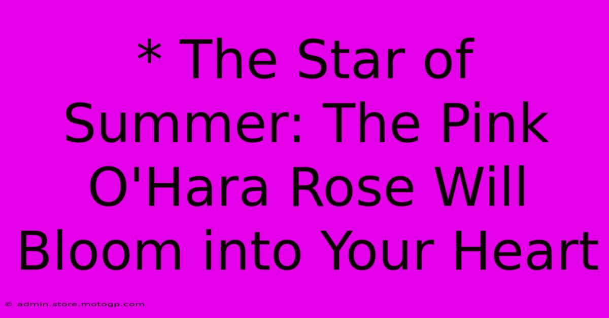 * The Star Of Summer: The Pink O'Hara Rose Will Bloom Into Your Heart