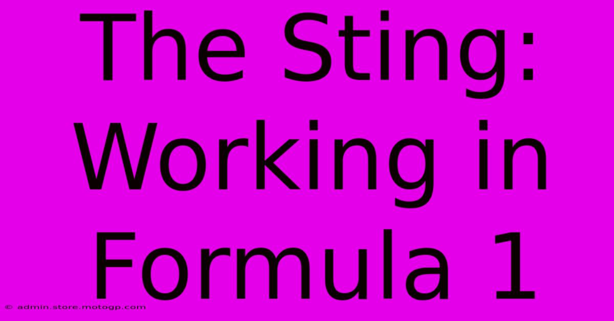 The Sting: Working In Formula 1