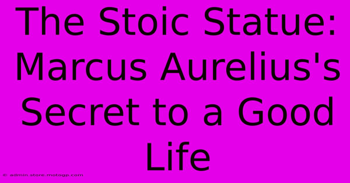 The Stoic Statue: Marcus Aurelius's Secret To A Good Life