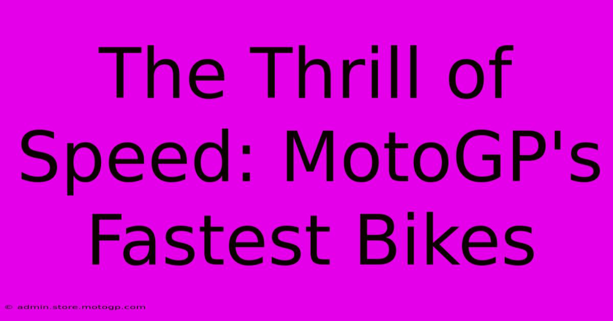 The Thrill Of Speed: MotoGP's Fastest Bikes