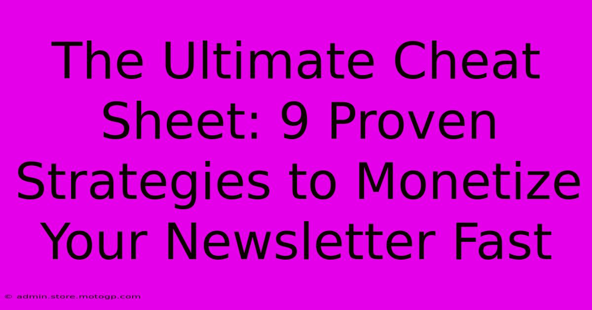 The Ultimate Cheat Sheet: 9 Proven Strategies To Monetize Your Newsletter Fast