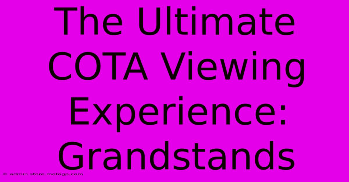 The Ultimate COTA Viewing Experience: Grandstands