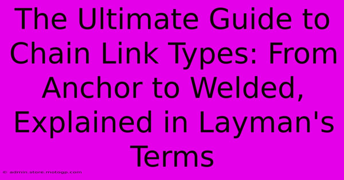 The Ultimate Guide To Chain Link Types: From Anchor To Welded, Explained In Layman's Terms