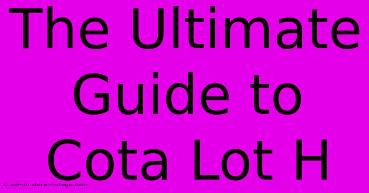 The Ultimate Guide To Cota Lot H