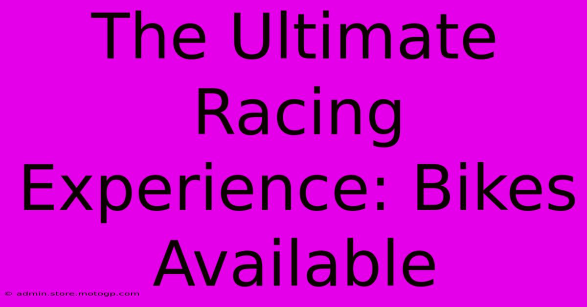 The Ultimate Racing Experience: Bikes Available