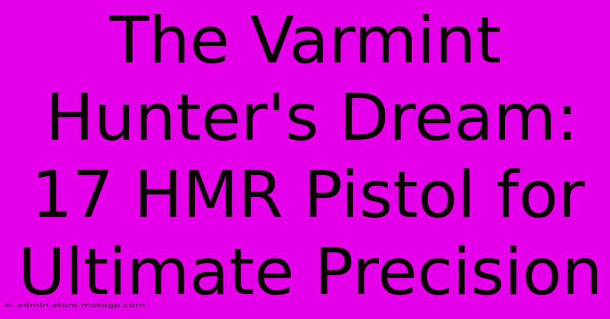 The Varmint Hunter's Dream: 17 HMR Pistol For Ultimate Precision