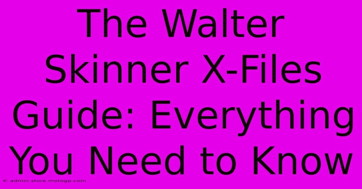 The Walter Skinner X-Files Guide: Everything You Need To Know