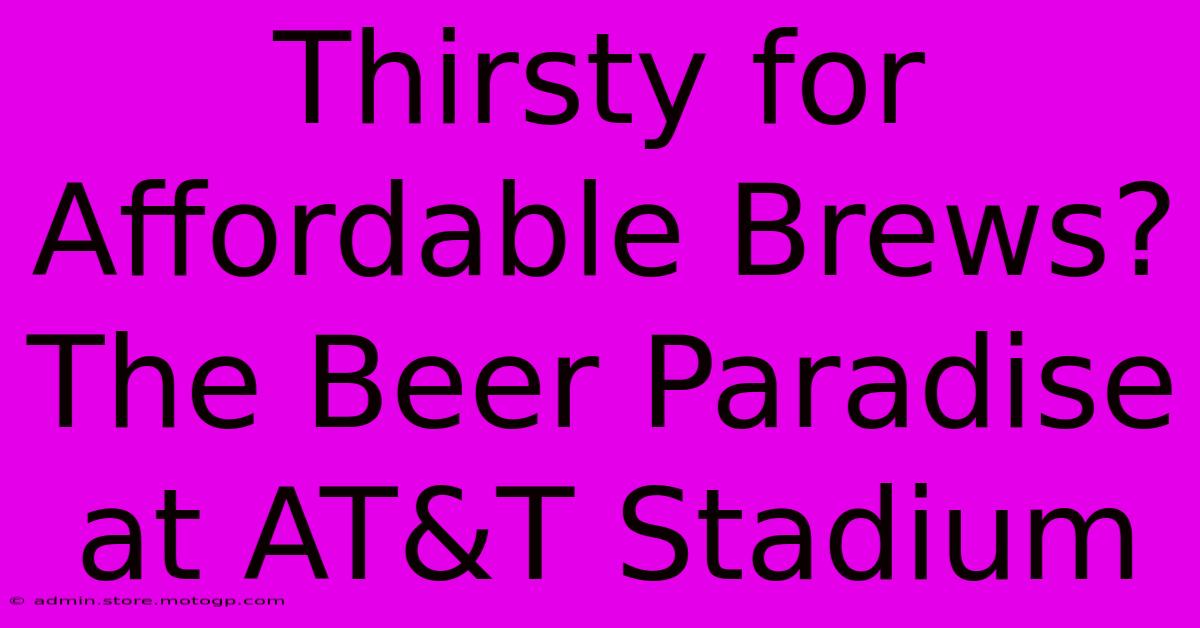 Thirsty For Affordable Brews? The Beer Paradise At AT&T Stadium