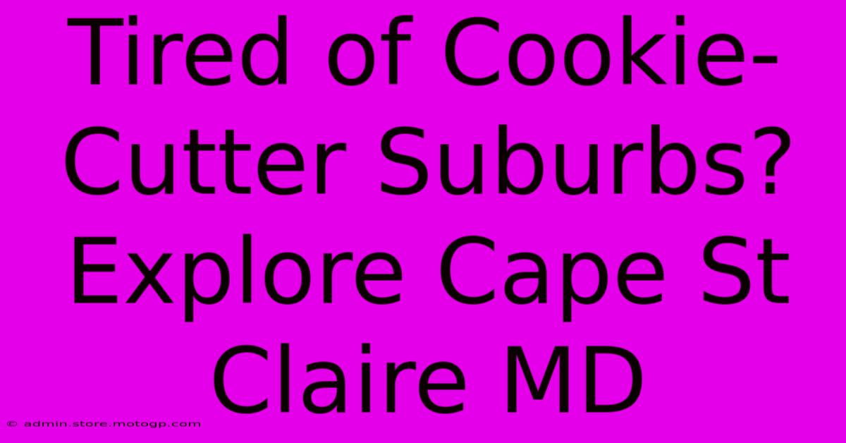 Tired Of Cookie-Cutter Suburbs? Explore Cape St Claire MD