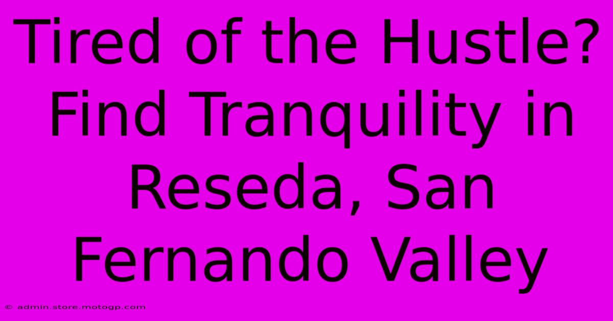 Tired Of The Hustle? Find Tranquility In Reseda, San Fernando Valley