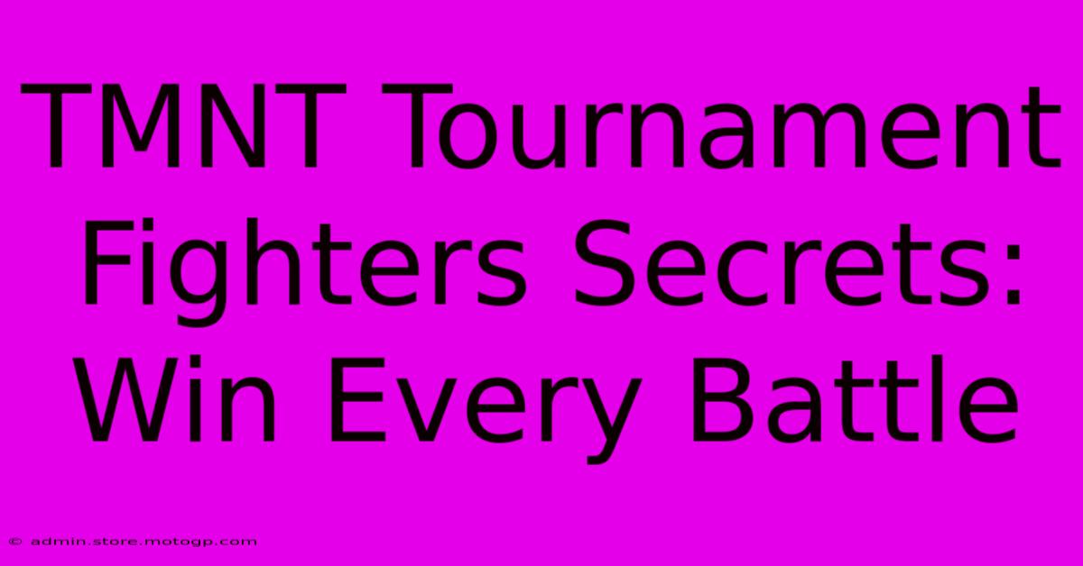 TMNT Tournament Fighters Secrets: Win Every Battle