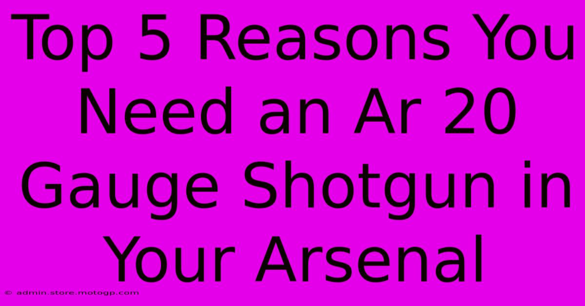 Top 5 Reasons You Need An Ar 20 Gauge Shotgun In Your Arsenal