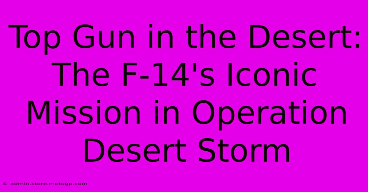 Top Gun In The Desert: The F-14's Iconic Mission In Operation Desert Storm