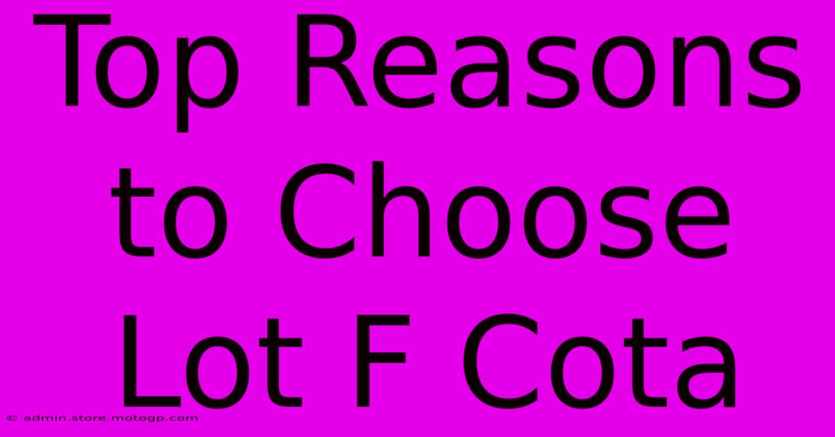 Top Reasons To Choose Lot F Cota