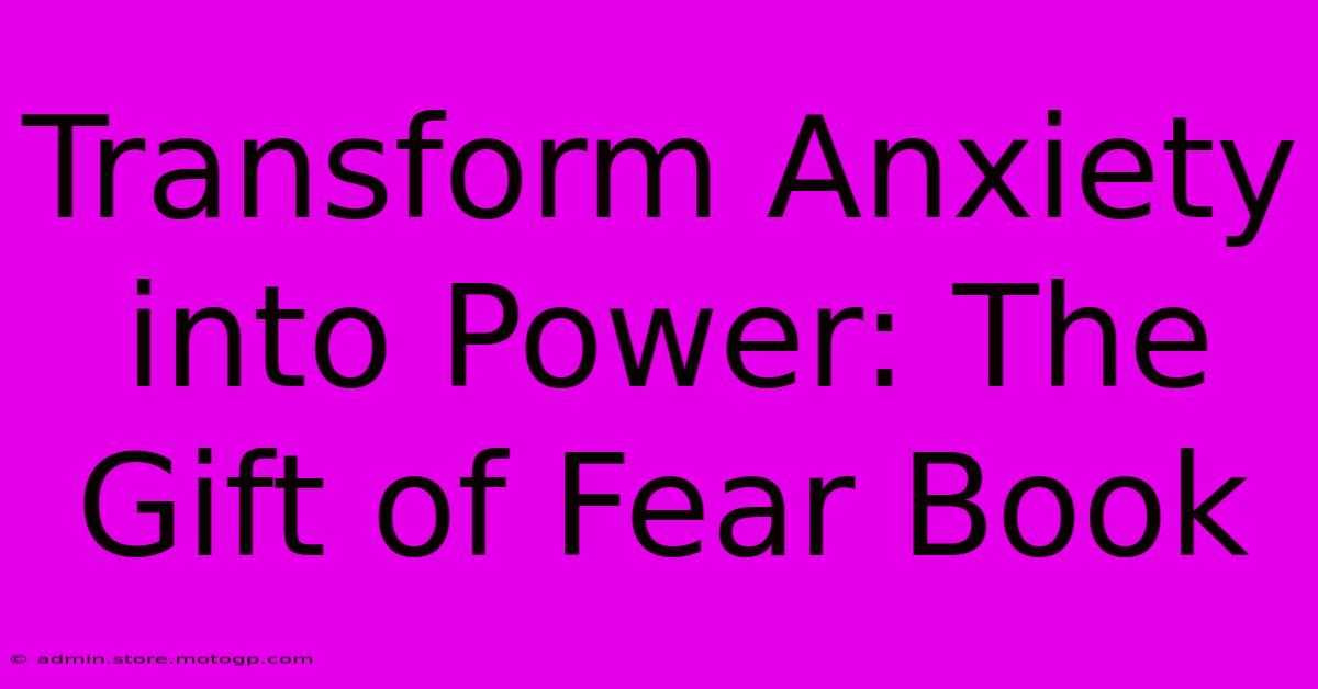 Transform Anxiety Into Power: The Gift Of Fear Book