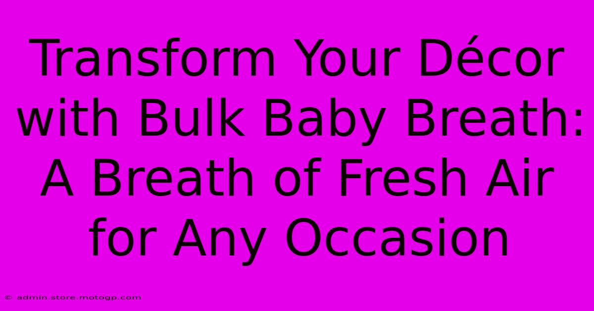 Transform Your Décor With Bulk Baby Breath: A Breath Of Fresh Air For Any Occasion